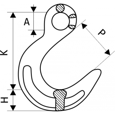 Крюк с широким зевом 8,2 т, размер 5/8 по ценам производителя в Москве с доставкой по всей России