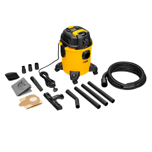 Пылесос строительный RVC20, 1400 Вт, бак 20 л, шланг 3 м, розетка с автосинхр. Denzel по ценам производителя в Москве с доставкой по всей России
