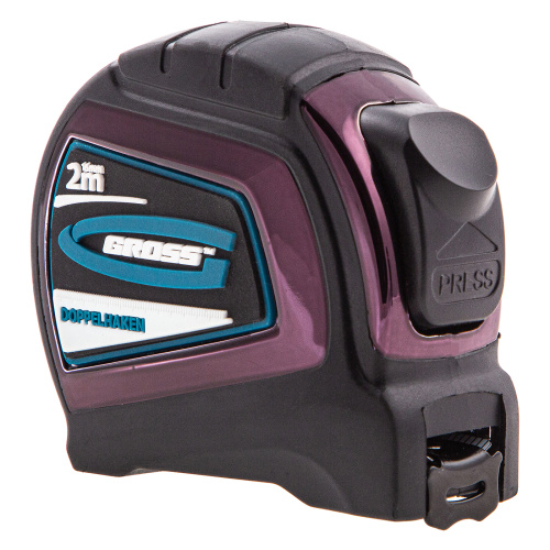 Рулетка "Doppelhaken",2 м x 16 мм,односторонний зацеп,Нейлон,двусторонняя шкала,автоматическая фиксация Gross по ценам производителя в Москве с доставкой по всей России