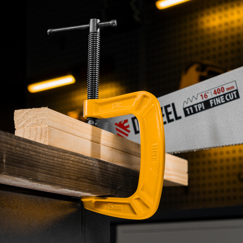 Струбцина G-образная, усиленная, 75 мм Denzel по ценам производителя в Москве с доставкой по всей России