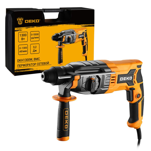 Перфоратор сетевой DEKO DKH1300W в кейсе, 1300Вт по ценам производителя в Москве с доставкой по всей России
