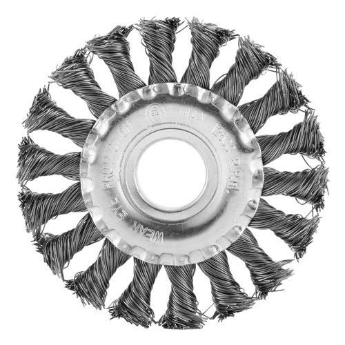 Щетка для УШМ, 100 мм, посадка 22.2 мм, плоская, крученая проволока 0.5 мм Сибртех по ценам производителя в Москве с доставкой по всей России