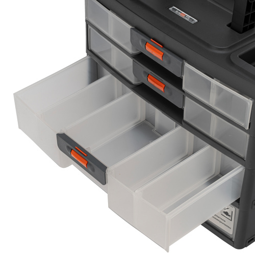Органайзер для хранения с выдвижными лотками 310х150х260мм, 4 секции, пластик Stels по ценам производителя в Москве с доставкой по всей России