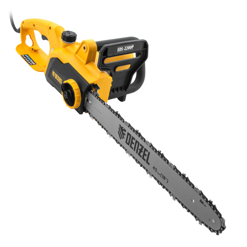 Пила цепная электрическая EDS-2200P, 2.2 кВт,поперечная, шина 45 см, шаг 3/8, паз 1.3 мм, 63 звена Denzel по ценам производителя в Москве с доставкой по всей России