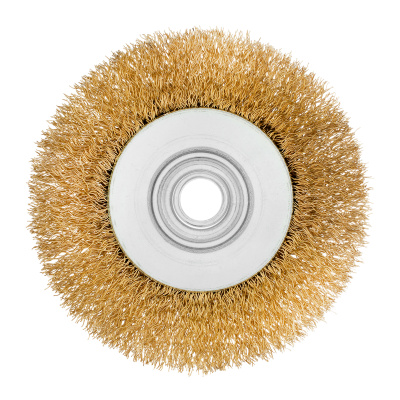 Щетка для УШМ, 100 мм, М14, "тарелка", латунированная витая проволока Matrix по ценам производителя в Москве с доставкой по всей России