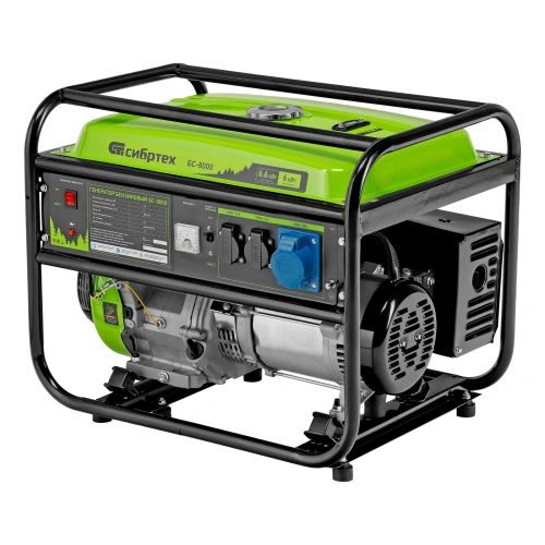 Генератор бензиновый БС-8000, 6,6 кВт, 230В, четырехтактный, 25 л, ручной стартер Сибртех по ценам производителя в Москве с доставкой по всей России