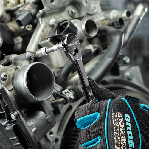 Ключ-трещотка 1/4", CrV, 90 зубьев, усиленный, хром Gross по ценам производителя в Москве с доставкой по всей России