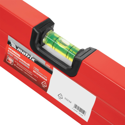 Уровень алюминиевый, 2000 мм, фрезерованный, 3 глазка, две эргономичные ручки Matrix по ценам производителя в Москве с доставкой по всей России