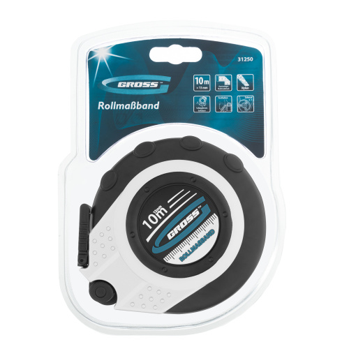 Рулетка геодезическая 10 м х 13 мм, закрытый корпус, металлическая лента, нейлон Gross по ценам производителя в Москве с доставкой по всей России