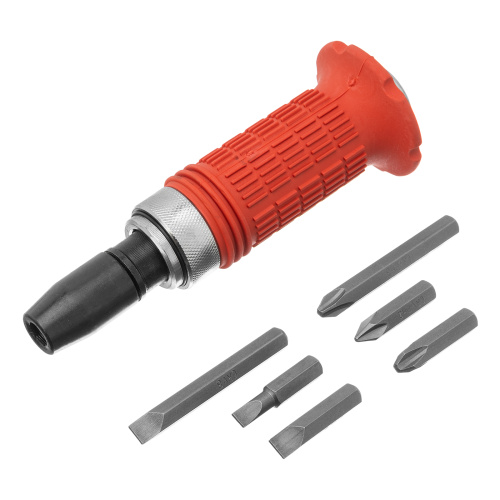 Отвертка ударно-поворотная 1/2, набор бит, 6 шт, обрезиненная ручка, пластиковый бокс Matrix по ценам производителя в Москве с доставкой по всей России