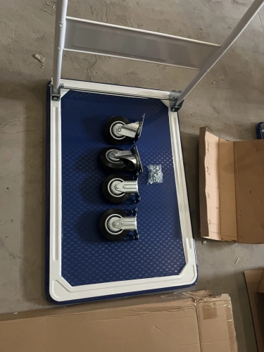 Тележка платформенная 150 кг TOR PH150 (740х480) со складной ручкой (резиновые колеса 100 мм) по ценам производителя в Москве с доставкой по всей России