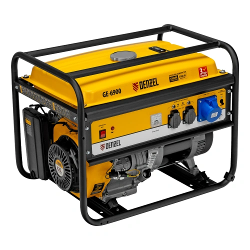 Генератор бензиновый GE 6900, 5.5 кВт, 220 В/50 Гц, 25 л, ручной старт Denzel по ценам производителя в Москве с доставкой по всей России
