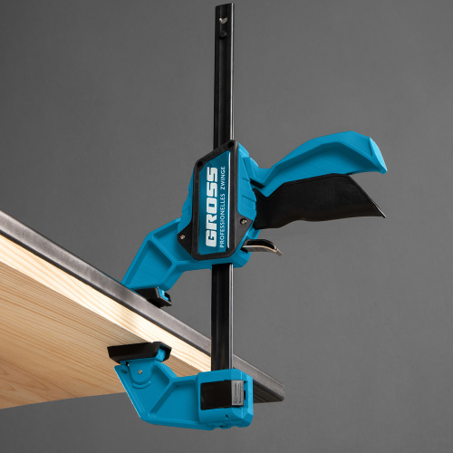 Струбцина реечная, быстрозажимная, пистолетного типа, пошаговый механизм, пластиковый корпус, 150 мм Gross по ценам производителя в Москве с доставкой по всей России