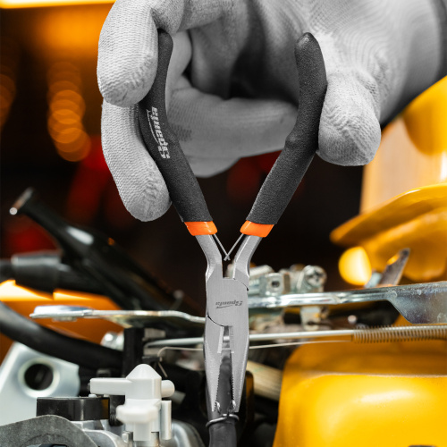 Длинногубцы прямые Mini, 130 мм, никелированные, авторазжим Sparta по ценам производителя в Москве с доставкой по всей России