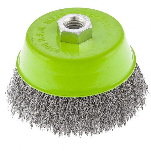 Щетка для УШМ, 100 мм, М14, "чашка", витая проволока Сибртех по ценам производителя в Москве с доставкой по всей России