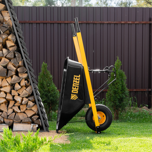 Тачка строительная, усиленная, объем 140 л, 230 кг, колесо 15х6.00-6 Denzel по ценам производителя в Москве с доставкой по всей России