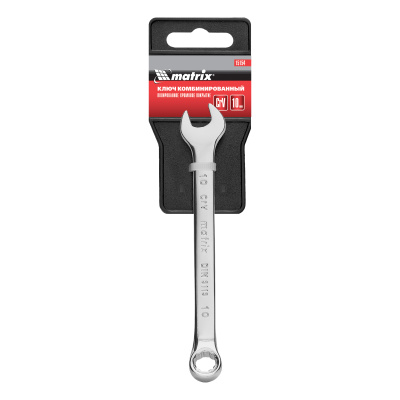 Ключ комбинированный, 10 мм, CrV, полированный хром Matrix по ценам производителя в Москве с доставкой по всей России
