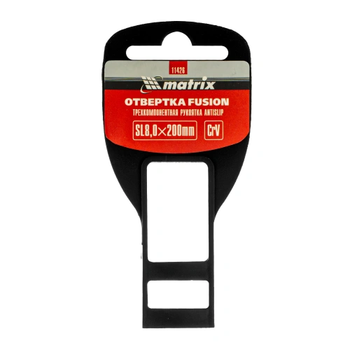 Отвертка Fusion, SL8 х 200 мм, CrV, трехкомпонентная рукоятка "Anti slip" Matrix по ценам производителя в Москве с доставкой по всей России