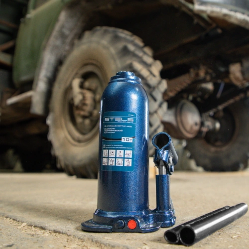 Домкрат гидравлический бутылочный, 10 т, h подъема 222-447 мм Stels по ценам производителя в Москве с доставкой по всей России