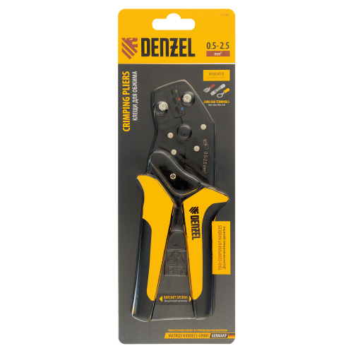 Клещи для обжима изолир. наконечников НКИ и НВИ, разъемов РПИ, гильз ГСИ, 0,5 - 2,5 мм2 Denzel по ценам производителя в Москве с доставкой по всей России