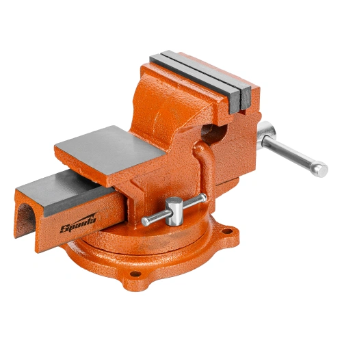 Тиски слесарные, 100 мм, поворотные, с наковальней Sparta по ценам производителя в Москве с доставкой по всей России