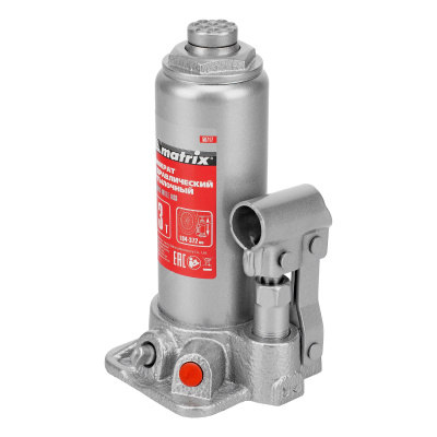 Домкрат гидравлический бутылочный, 3 т, высота подъема 194-372 мм Matrix по ценам производителя в Москве с доставкой по всей России