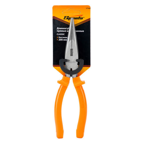 Длинногубцы прямые Classic, 200 мм, шлифованные, пластмассовые рукоятки Sparta по ценам производителя в Москве с доставкой по всей России