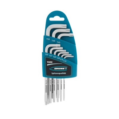 Набор ключей имбусовых Torx -TT, 9 шт: T10-T50, удлиненные, S2, сатинированные Gross по ценам производителя в Москве с доставкой по всей России