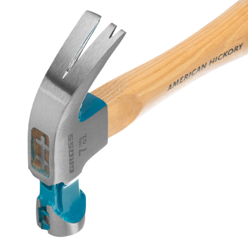 Молоток-гвоздодер, 200 г, угол 45, магнит, обрезиненная рукоятка American hickory GROSS по ценам производителя в Москве с доставкой по всей России