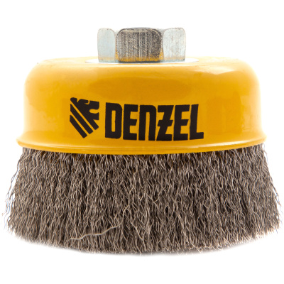 Щетка для УШМ, 100 мм, "Чашка", витая нержавеющая проволока 0.3 мм, М14 Denzel по ценам производителя в Москве с доставкой по всей России