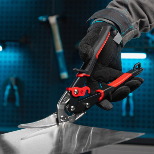 Ножницы по металлу "Piranha", 270 мм, прямой и левый проходной рез, сталь СrMo, двухкомпонентные рукоятки Gross по ценам производителя в Москве с доставкой по всей России