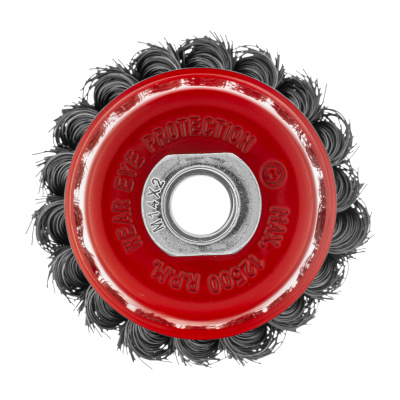 Щетка для УШМ, 75 мм, М14, "чашка", крученая проволока 0.35 мм Matrix по ценам производителя в Москве с доставкой по всей России