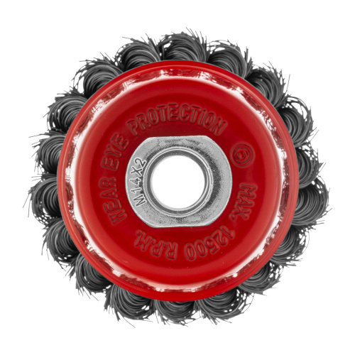 Щетка для УШМ, 75 мм, М14, "чашка", крученая проволока 0.35 мм Matrix по ценам производителя в Москве с доставкой по всей России