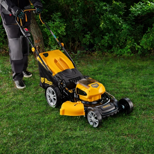 Газонокосилка аккумуляторная бесщеточная RLM450-36, Li-ion, 36 В, 4 Ач, 450 мм, травосборник 40 л Denzel по ценам производителя в Москве с доставкой по всей России