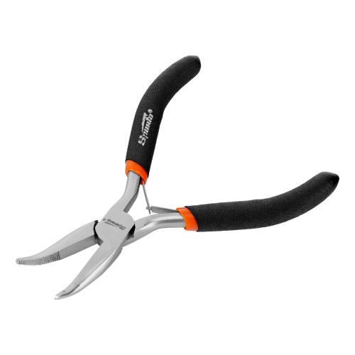 Длинногубцы изогнутые Mini, 130 мм, никелированные, авторазжим Sparta по ценам производителя в Москве с доставкой по всей России