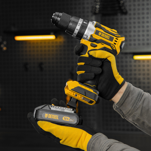 Дрель-шуруповерт аккумуляторная ударная бесщет CIDB-18-02, Li-Ion, 18 В Denzel по ценам производителя в Москве с доставкой по всей России