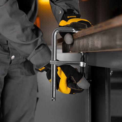 Струбцина F-образная, 80x150мм, кованая Denzel по ценам производителя в Москве с доставкой по всей России