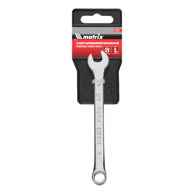 Ключ комбинированный, 9 мм, CrV, полированный хром Matrix по ценам производителя в Москве с доставкой по всей России