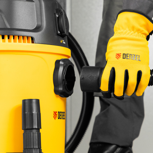 Пылесос строительный RVC20, 1400 Вт, бак 20 л, шланг 3 м, розетка с автосинхр. Denzel по ценам производителя в Москве с доставкой по всей России