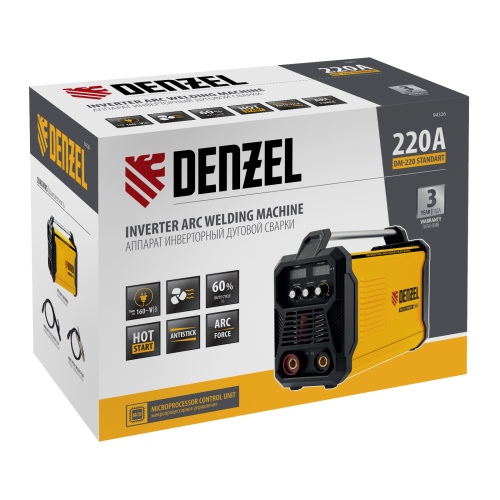 Аппарат инвертор. дуговой сварки DM-220 Standart, 220 А, ПВ 60% Denzel по ценам производителя в Москве с доставкой по всей России