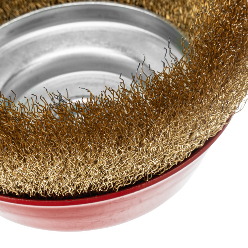 Щетка для УШМ, 150 мм, М14, "чашка", латунированная витая проволока Matrix по ценам производителя в Москве с доставкой по всей России