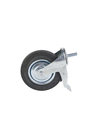 Колесо поворотное SCtB 80 200 мм резина с болтом и тормозом (F) по ценам производителя в Москве с доставкой по всей России