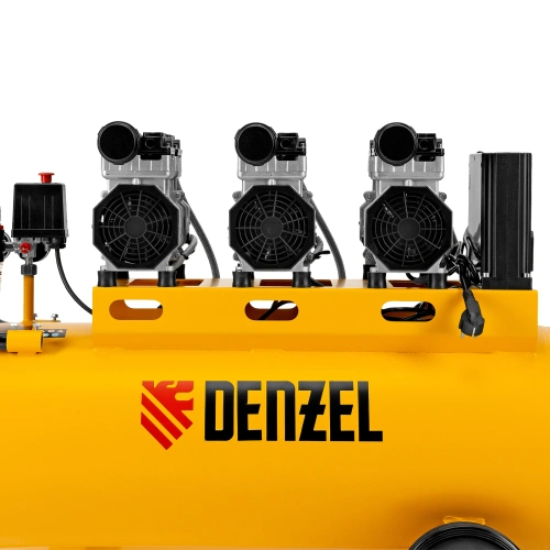 Компрессор безмасляный, малошумный  DLS 2250/100, 2250 Вт, 3x750, 100 л, 410 л/мин блок управления/ Denzel по ценам производителя в Москве с доставкой по всей России