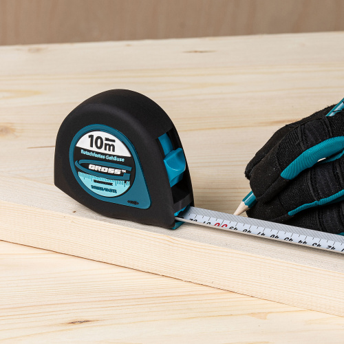 Рулетка "Ergonomisch",10 м x 25 мм,магнитный обрезиненный зацеп Gross по ценам производителя в Москве с доставкой по всей России