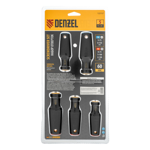Набор отверток, 5 шт., PH+SL, S2, 3к рукоятка Denzel по ценам производителя в Москве с доставкой по всей России