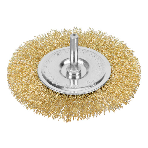 Щетка для дрели 100 мм, плоская со шпилькой, латунированная витая проволока Matrix по ценам производителя в Москве с доставкой по всей России
