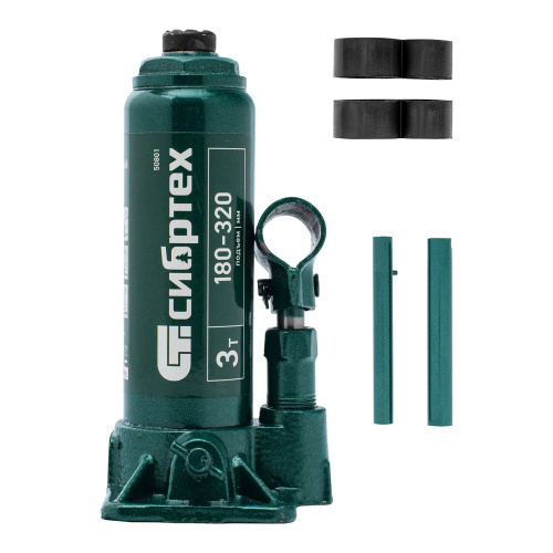 Домкрат гидравлический бутылочный, 3 т, 180-320 мм Сибртех по ценам производителя в Москве с доставкой по всей России