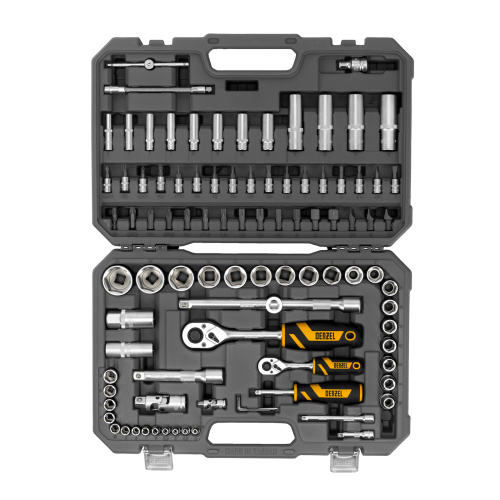Набор инструментов, 1/2", 1/4", CrV, S2, пластиковый кейс, 94 предмета Denzel по ценам производителя в Москве с доставкой по всей России