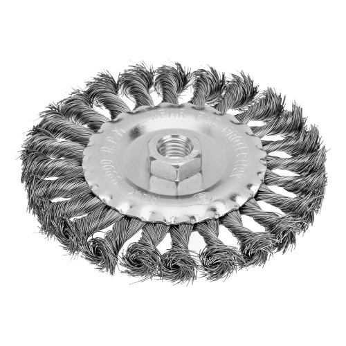 Щетка для УШМ 125 мм, М14, плоская, крученая проволока 0.35 мм Matrix по ценам производителя в Москве с доставкой по всей России