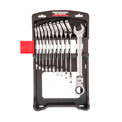 Набор ключей комбинированных, трещоточных шарнирных 11 шт. Matrix по ценам производителя в Москве с доставкой по всей России